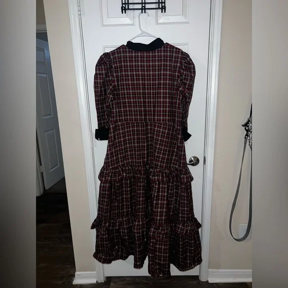 Victoria Dunn Women’s Stewart Tartan Plaid Maxi Dress Size XL - Picture 6 of 8